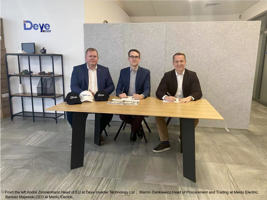 Deye Inverter heeft een Business Cooperation Agreement getekend met Menlo electric